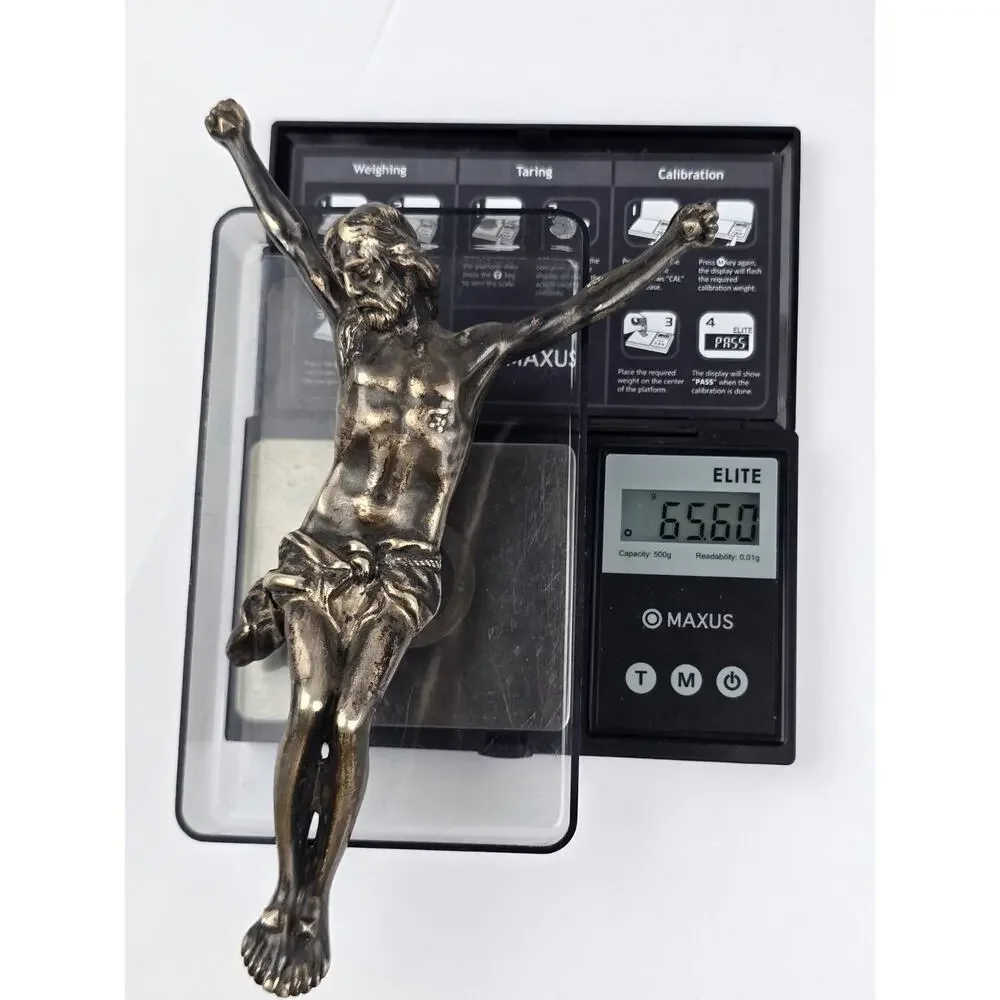 Sterling Silver Corpus ( Crucified Christ ) Jesus Statue Wall Art 7
